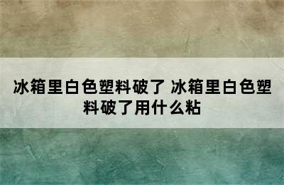 冰箱里白色塑料破了 冰箱里白色塑料破了用什么粘